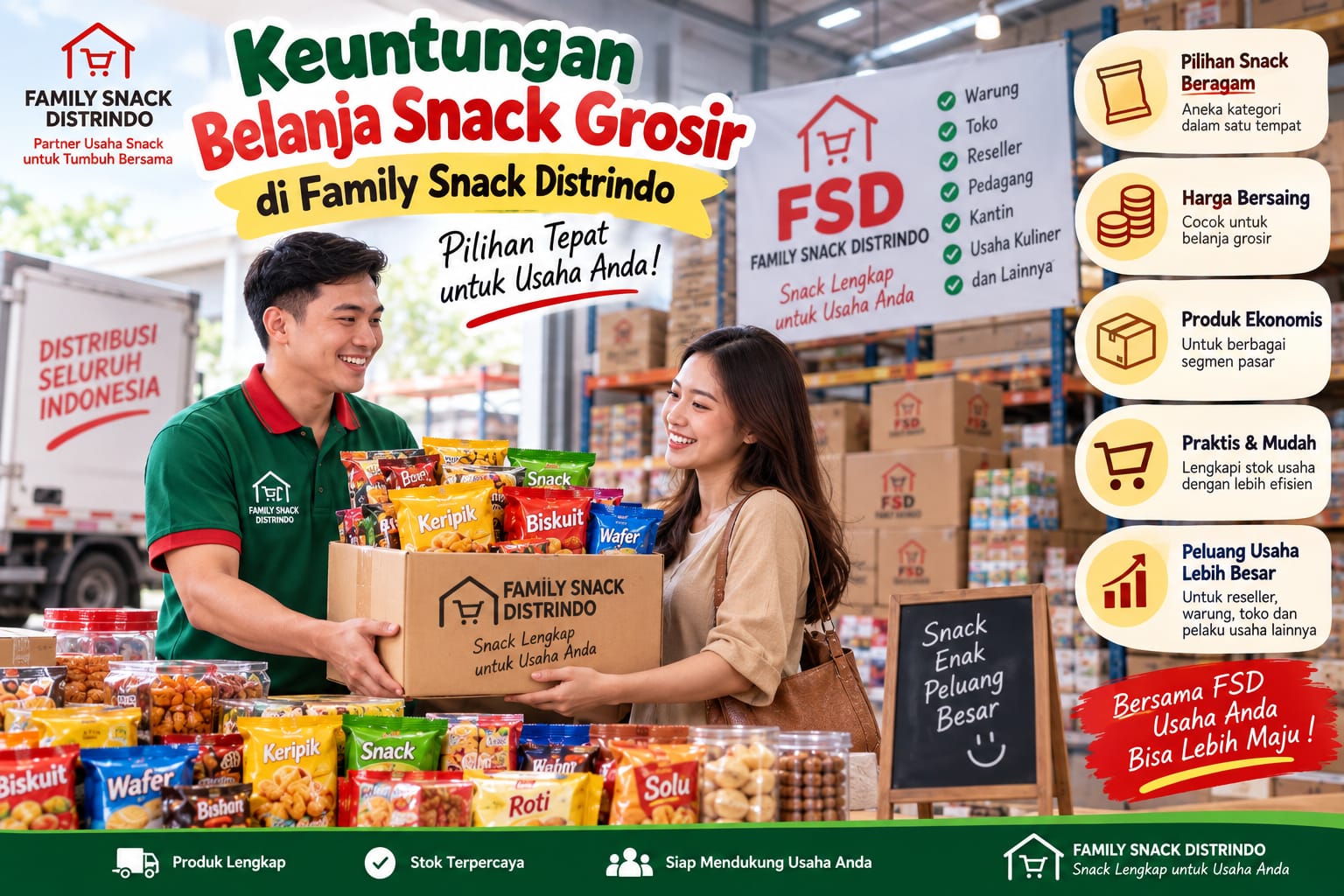 Ilustrasi keuntungan belanja snack secara grosir
